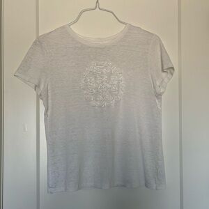 White Tory Burch Logo Shirt